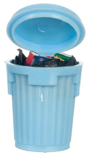 Blue Garbage Can, Filled